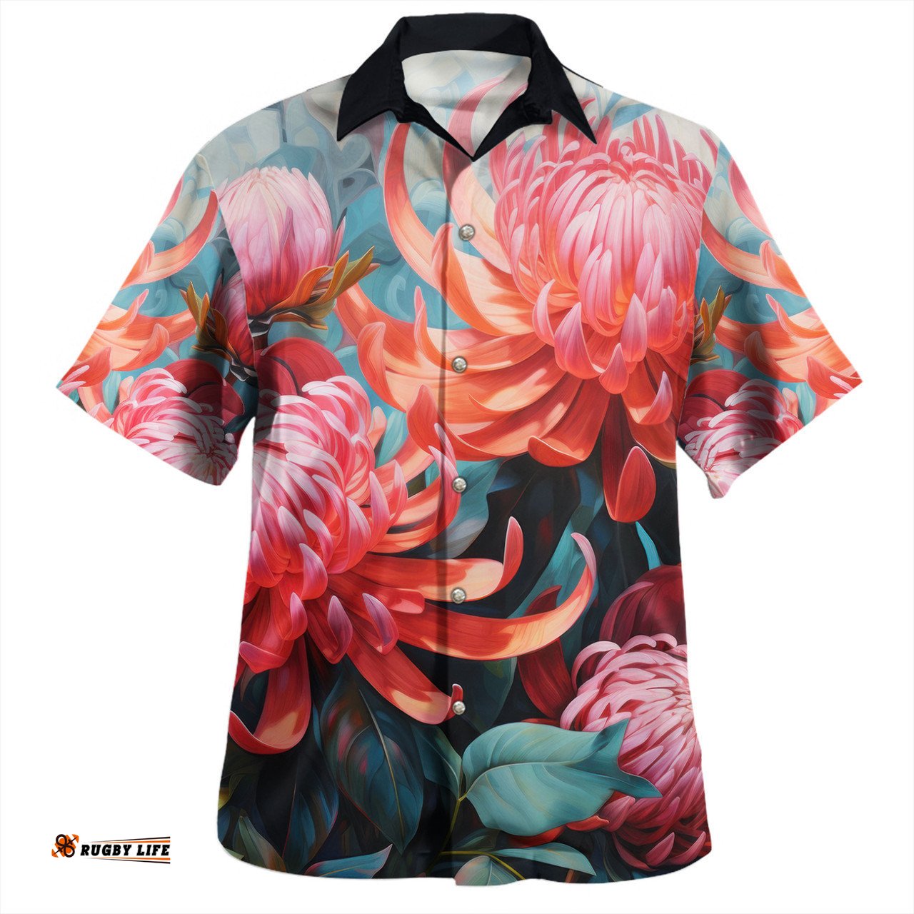 Australia Waratah Hawaiian Shirt - Waratah Oil Painting Abstract Ver5 Hawaiian Shirt