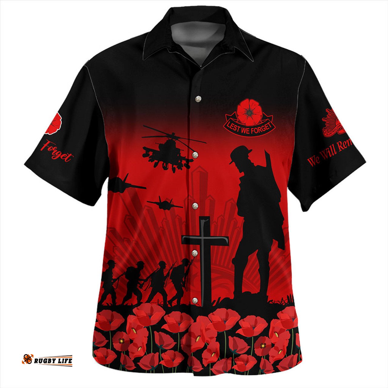 Australia Hawaiian Shirt Lest We Forget Red Poppies Special Style