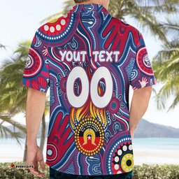 Personalised NAIDOC Week 2024 Western Bulldogs Hawaiian Shirt Australian Aboriginal Hand Painting