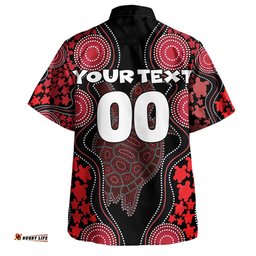 Australia Hawaiian Shirt - Aboriginal Art Red Turtle Inspired