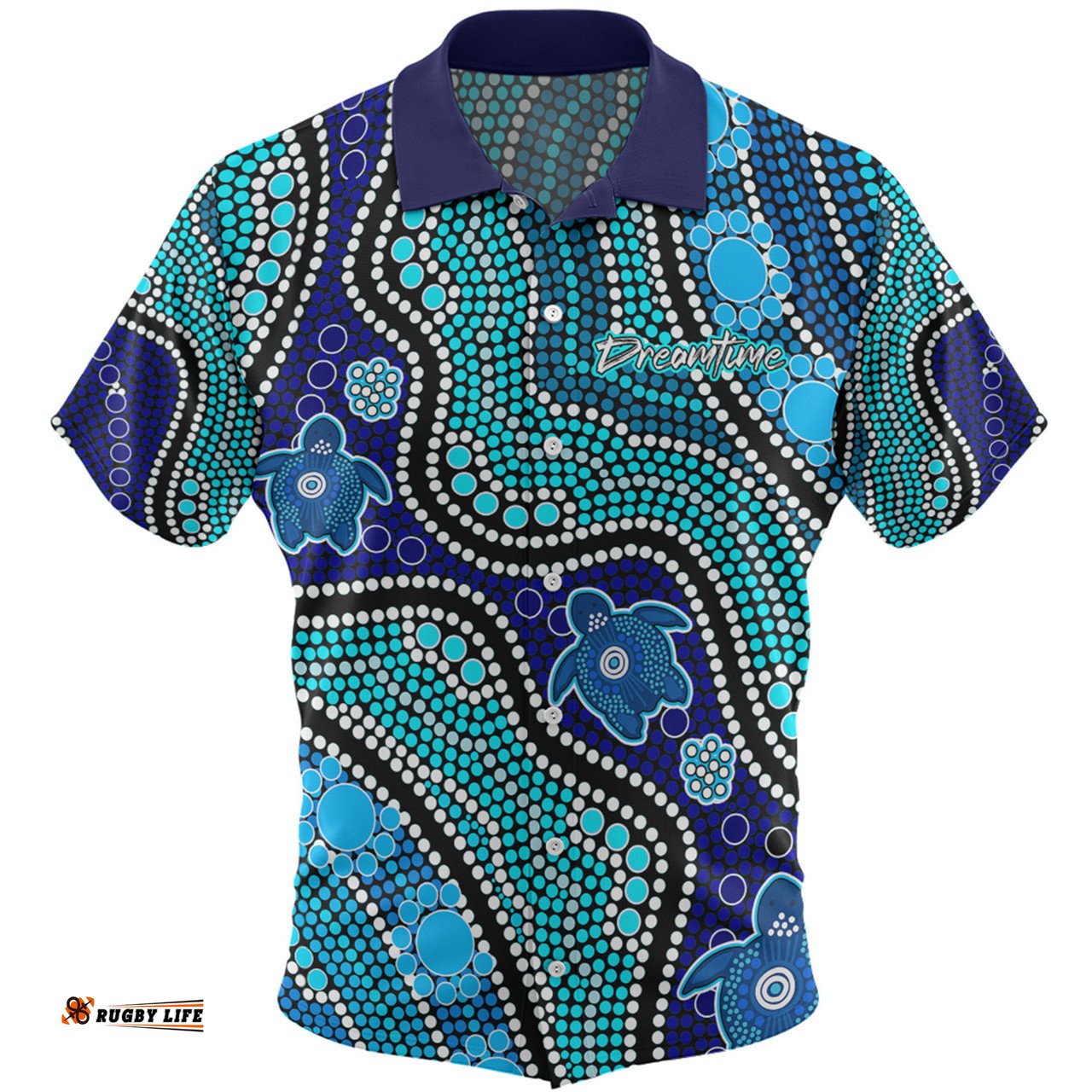 Australia Turtles Aboriginal Custom Hawaiian Shirt - Dreamtime River And Turtles Dot Art Painting Hawaiian Shirt