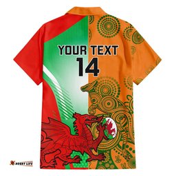 Custom Australia And Wales Rugby Hawaiian Shirt Wallabies Welsh Mascots Dynamic Version