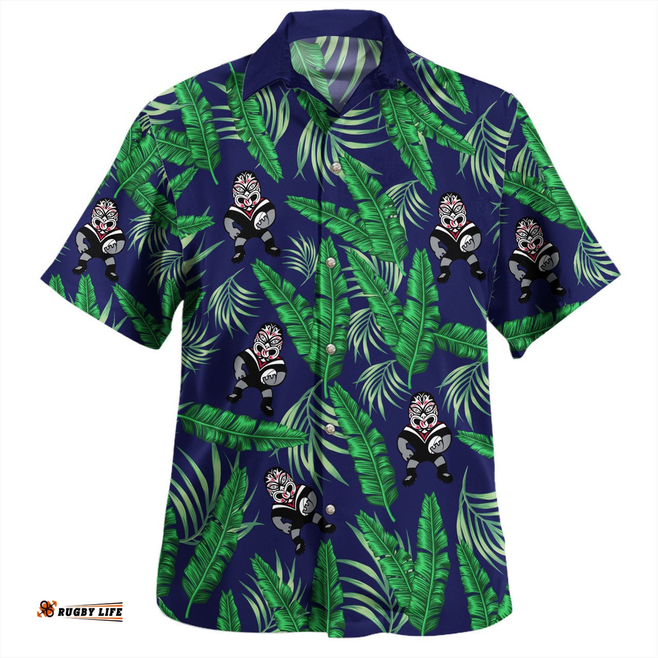 New Zealand Warriors Custom Hawaiian Shirt - Tropical Patterns Warriors Hawaiian Shirt