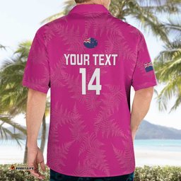 Custom New Zealand Silver Fern Rugby Hawaiian Shirt Go Aotearoa Pink Version