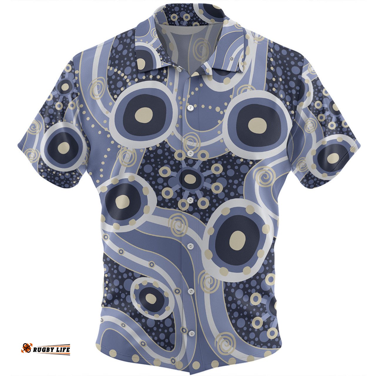 Australia Aboriginal Hawaiian Shirt - Purple Aboriginal Dot Art Inspired Hawaiian Shirt