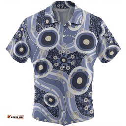 Australia Aboriginal Hawaiian Shirt - Purple Aboriginal Dot Art Inspired Hawaiian Shirt