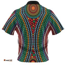 Australia Dot Painting Inspired Aboriginal Hawaiian Shirt - Dot Color In The Aboriginal Style Hawaiian Shirt