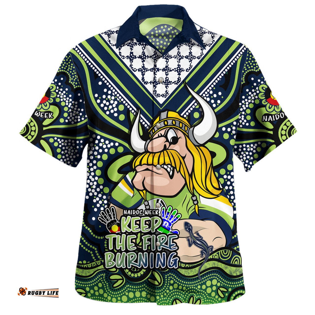 Canberra Raiders Hawaiian Shirt Aboriginal Inspired Naidoc Week Custom For Die Hard Fan Supporters
