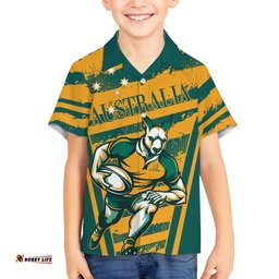 Custom Australia Rugby Hawaiian Shirt Wallabies Mascots Indigenous Aboriginal Version