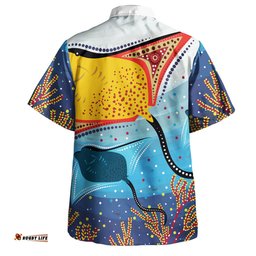 Australia Aboriginal Hawaiian Shirt - Stingray Aboriginal Art Hawaiian Shirt