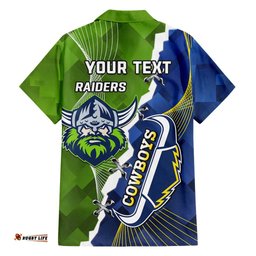 Personalised Cowboys And Raiders Rugby Hawaiian Shirt Sporty Version