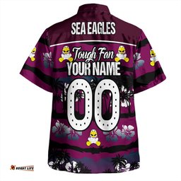 Manly Warringah Sea Eagles Hawaiian Shirt - Eat Sleep Repeat With Tropical Patterns