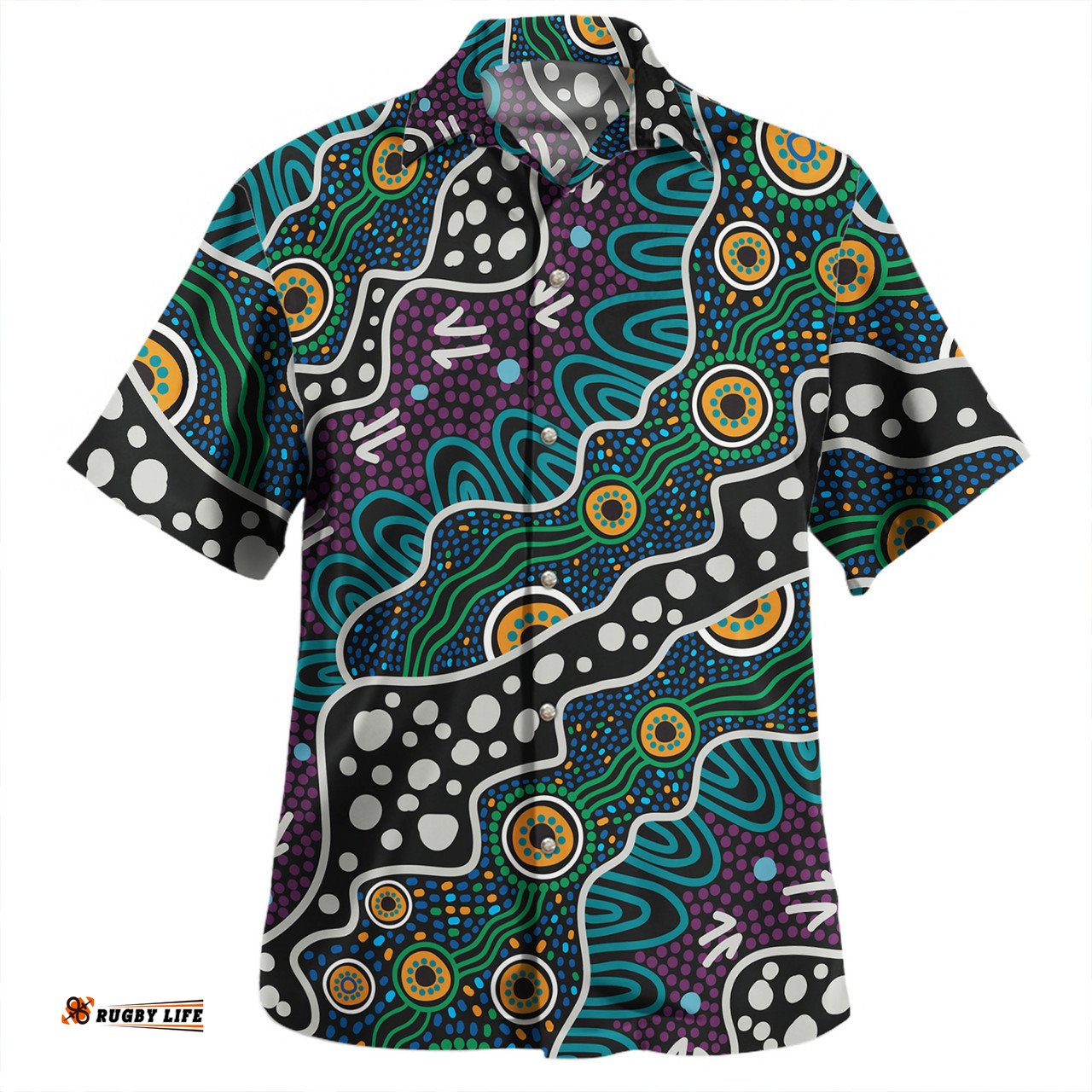 Australia Aboriginal Hawaiian Shirt - Dot Painting Art Hawaiian Shirt