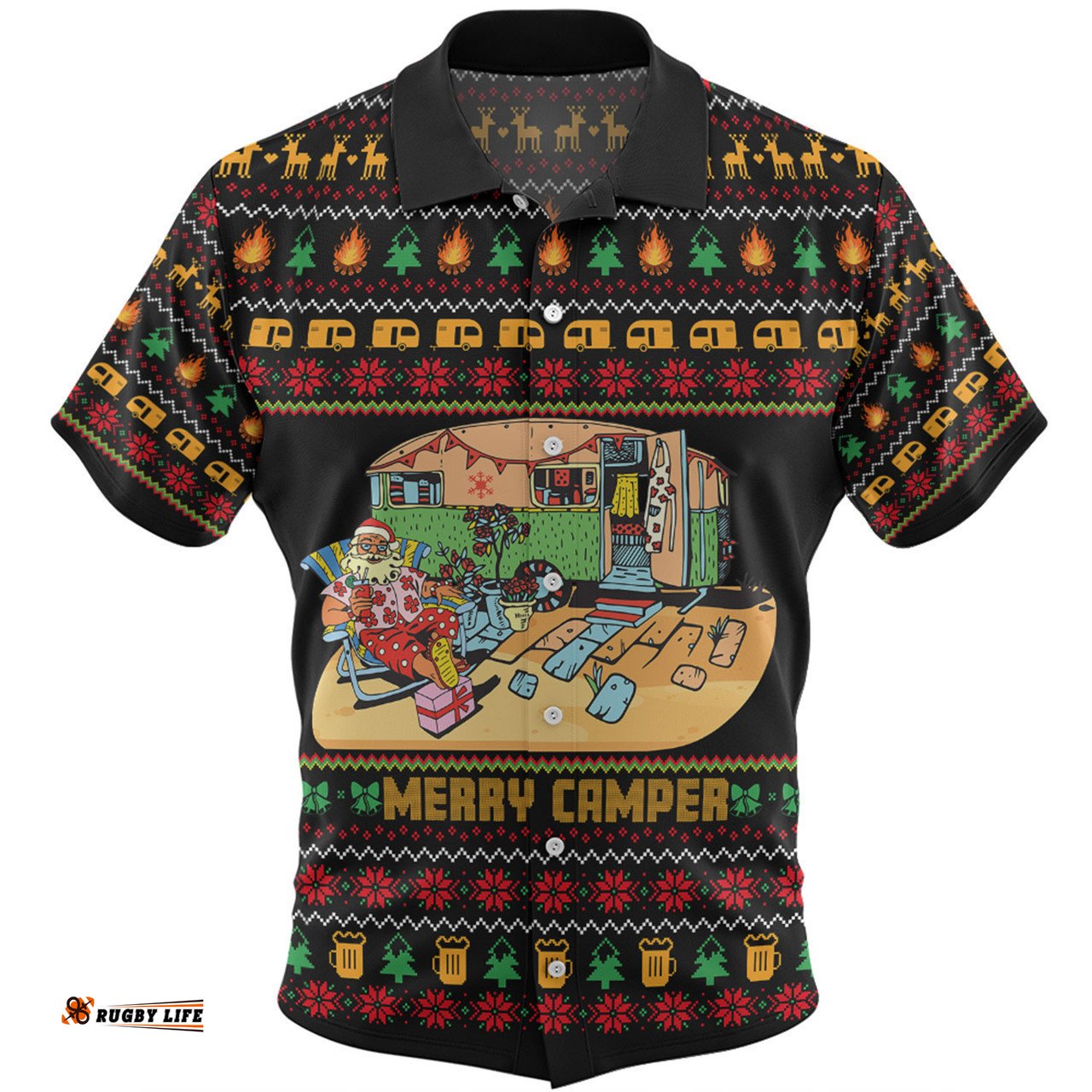 Australia Christmas Custom Hawaiian Shirt - Aussie Christmas Merry Campers Hawaiian Shirt