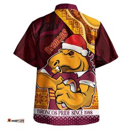 Brisbane Broncos Christmas Hawaiian Shirt - Brisbane Broncos Pride Since 1988 Aboriginal Inspired and Ugly Pattern Hawaiian Shirt