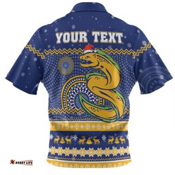 Parramatta Eels Christmas Custom Hawaiian Shirt - Ugly Xmas And Aboriginal Patterns For Die Hard Fan Hawaiian Shirt