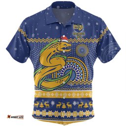 Parramatta Eels Christmas Custom Hawaiian Shirt - Ugly Xmas And Aboriginal Patterns For Die Hard Fan Hawaiian Shirt