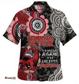 Australia Illawarra and St George Custom Hawaiian Shirt Red White Forever Shirt