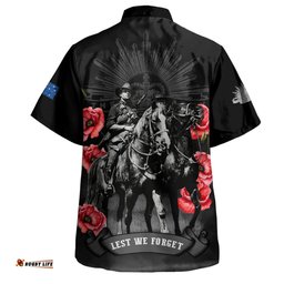 Australia Hawaiian Shirt - Anzac Day Lest We Forget The Light Horse