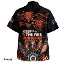 Australia Hawaiian Shirt Naidoc Week 2024 Indigenous Keep The Fire Burning Aboriginal Gum Leaf Painting