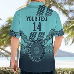 Custom Australia Matildas Hawaiian Shirt Aussie Aboriginal Turquoise Version