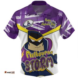 Melbourne Storm Hawaiian Shirt - Happy Australia Day We Are One And Free V2