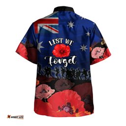 Australia Hawaiian Shirt - Anzac Day Soldier With Poppies Flowers