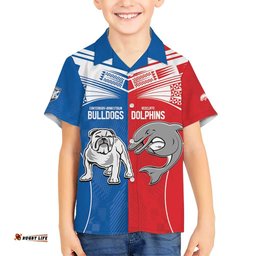 NRL Bulldogs and Dolphins Hawaiian Shirt Sporty Style