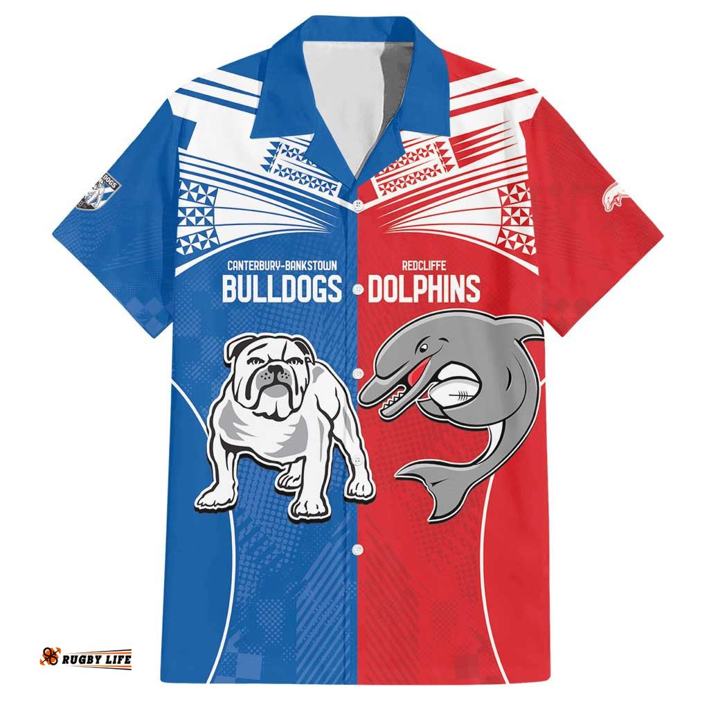 NRL Bulldogs and Dolphins Hawaiian Shirt Sporty Style