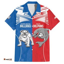 NRL Bulldogs and Dolphins Hawaiian Shirt Sporty Style