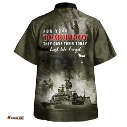 Australia Hawaiian Shirt Anzac Day Lest We Forget For Your Tomorrow They Gave Their Today