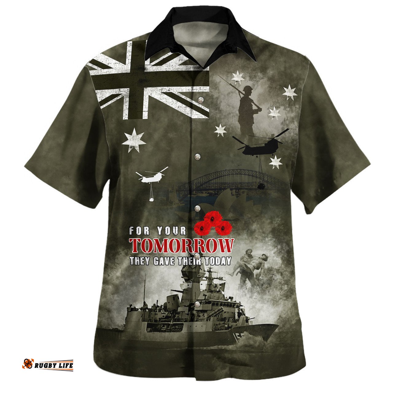 Australia Hawaiian Shirt Anzac Day Lest We Forget For Your Tomorrow They Gave Their Today