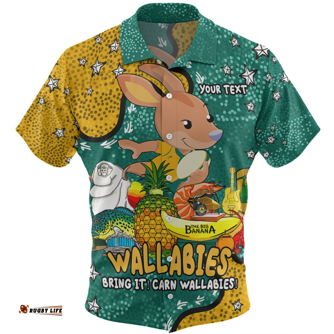 Australia Wallabies Custom Hawaiian Shirt - Australian Big Things Hawaiian Shirt