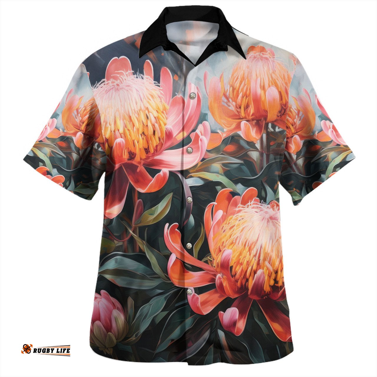 Australia Waratah Hawaiian Shirt - Waratah Oil Painting Abstract Ver2 Hawaiian Shirt