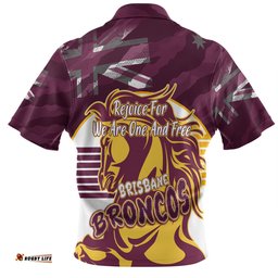 Brisbane Broncos Hawaiian Shirt - Happy Australia Day We Are One And Free
