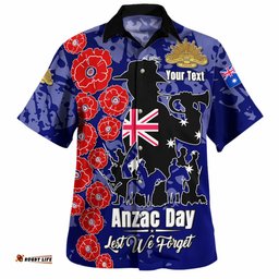 Australia Anzac Custom Hawaiian Shirt - Lest We Forget Blue Style Shirt