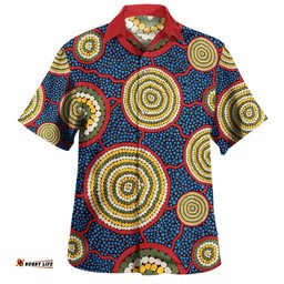 Australia Aboriginal Hawaiian Shirt - Beautiful Indigenous Seamless Pattern Based in Universe with Galaxies Form Hawaiian Shirt