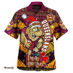 Cane Toads Christmas Hawaiian Shirt - Custom QLD Go Maroons Cane Toads Aboriginal Inspired With Snowflake Hawaiian Shirt