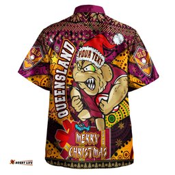 Cane Toads Christmas Hawaiian Shirt - Custom QLD Go Maroons Cane Toads Aboriginal Inspired With Snowflake Hawaiian Shirt