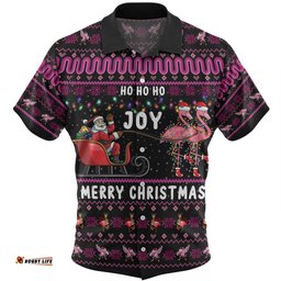 Australia Christmas Custom Hawaiian Shirt - Aussie Christmas Pink Flamingo Santa Sleigh Hawaiian Shirt