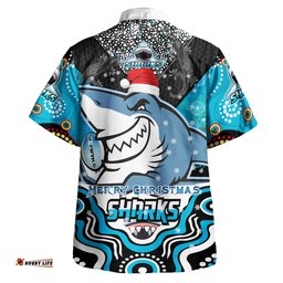 Cronulla-Sutherland Sharks Hawaiian Shirt - Merry Christmas Super Sharkies Indigenous Hawaiian Shirt