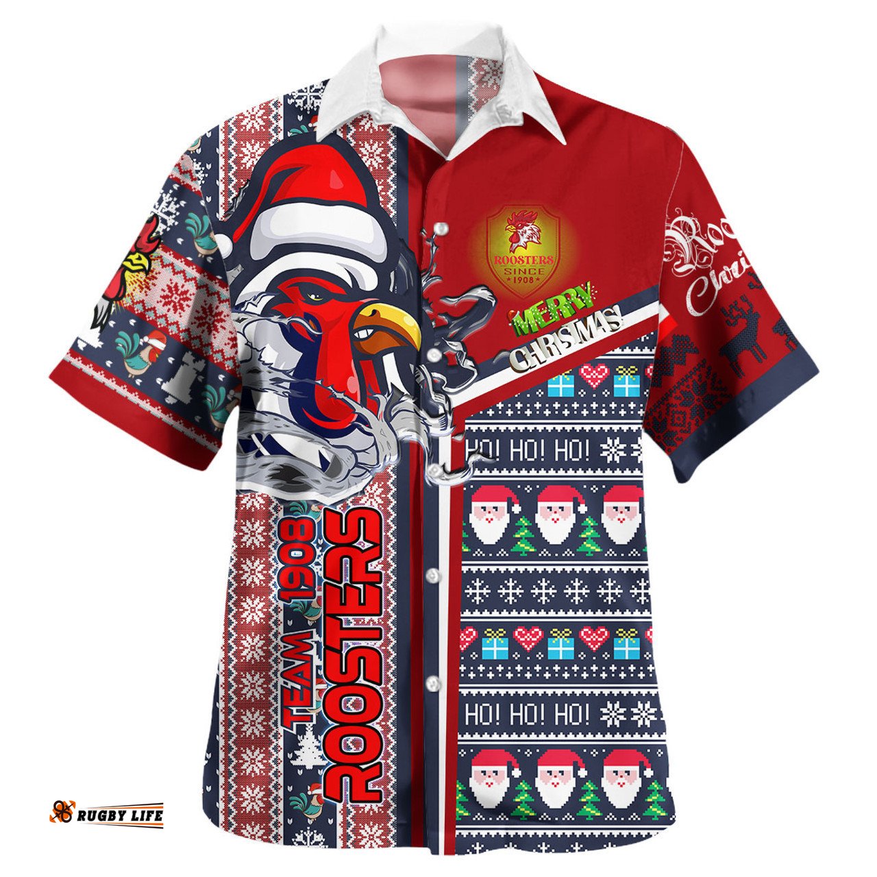 Australia Sydney Hawaiian Shirt - Super Scratch Sydney Snowflakes Ho Ho Ho Hawaiian Shirt