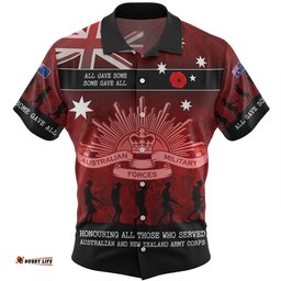 Australia Anzac Day Hawaiian Shirt - Australia and New Zealand Warriors All gave some Some Gave All Red Hawaiian Shirt