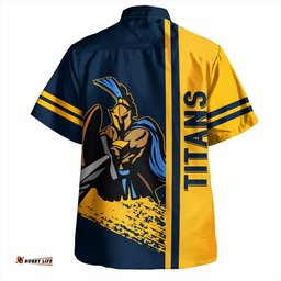 Gold Coast Titans Sport Hawaiian Shirt - Gold Coast Titans Mascot Quater Style