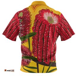 Australia Aboriginal Hawaiian Shirt - Aboriginal Dot Art Of Australian Native Banksia Flower Hawaiian Shirt