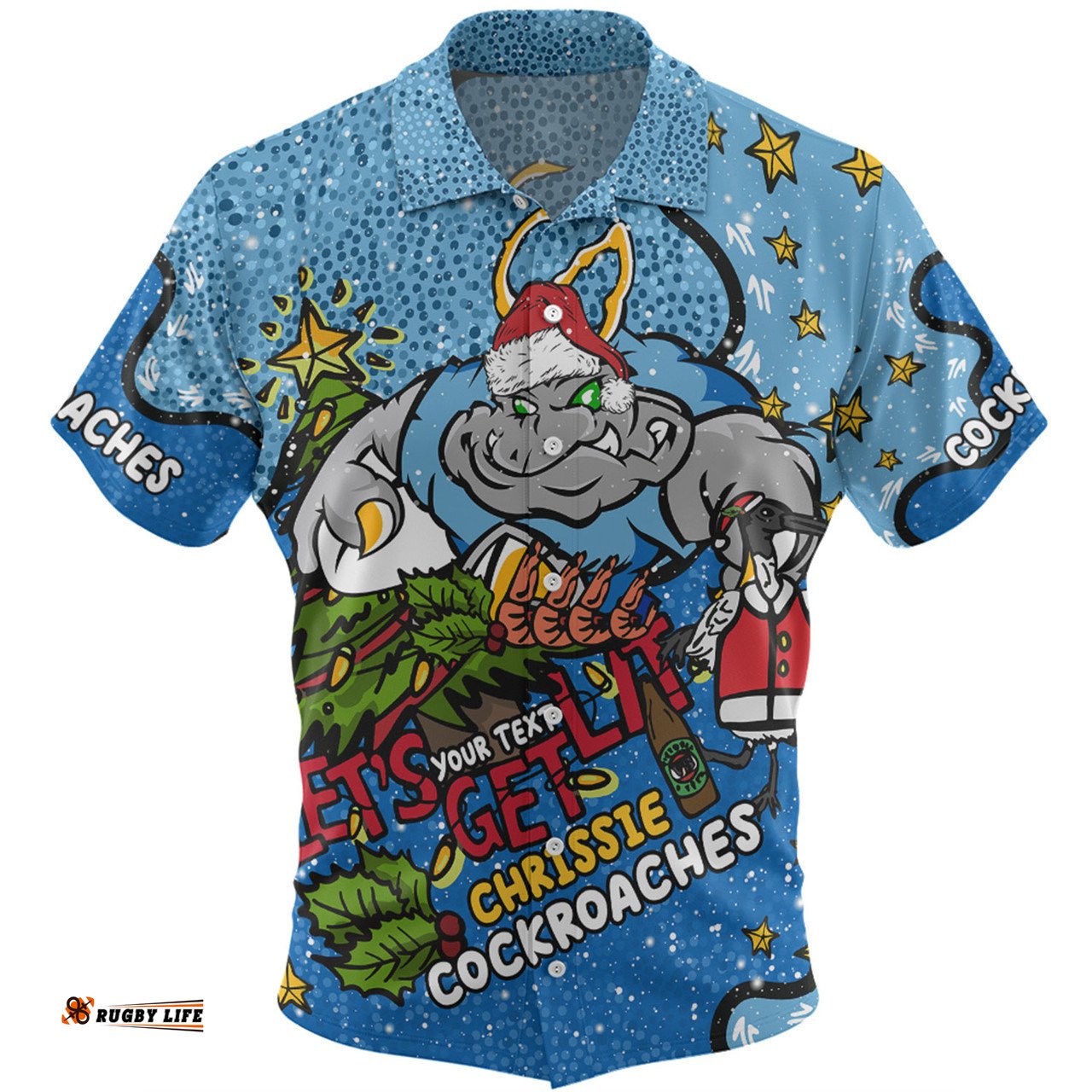 New South Wales Cockroaches Christmas Custom Hawaiian Shirt - Let's Get Lit Chrisse Pressie Hawaiian Shirt
