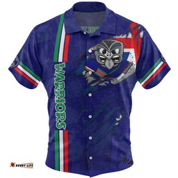 New Zealand Warriors Hawaiian Shirt - Happy Australia Day Flag Scratch Style