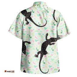 Australia Goanna Hawaiian Shirt - Aboriginal Goanna Dot Art Colorful Inspired Hawaiian Shirt