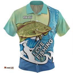 Australia Fishing Aboriginal Fishing Custom Hawaiian Shirt - Love Fishing Murray Cod In Aboriginal Art Patterns Hawaiian Shirt