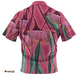 Australia Flowers Aboriginal Hawaiian Shirt - Aboriginal Dot Art Of Australian Native Eucalyptus Tree Branch Hawaiian Shirt